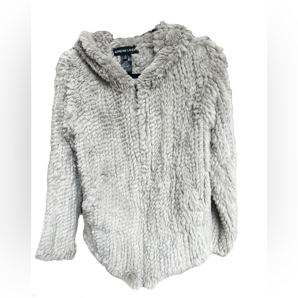 Real Rabbit Fur Zip Up Hoodie